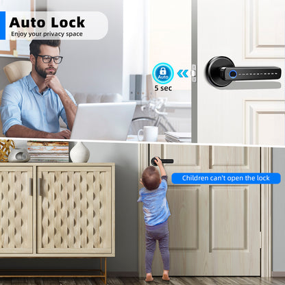 Fingerprint Door Lock, Smart Lock Keyless Entry Deadbolt with Keypad,4-In-1 Fingerprint Door Knob with APP Control, Smart Door Locks for Bedroom Home Hotel Office Apartment